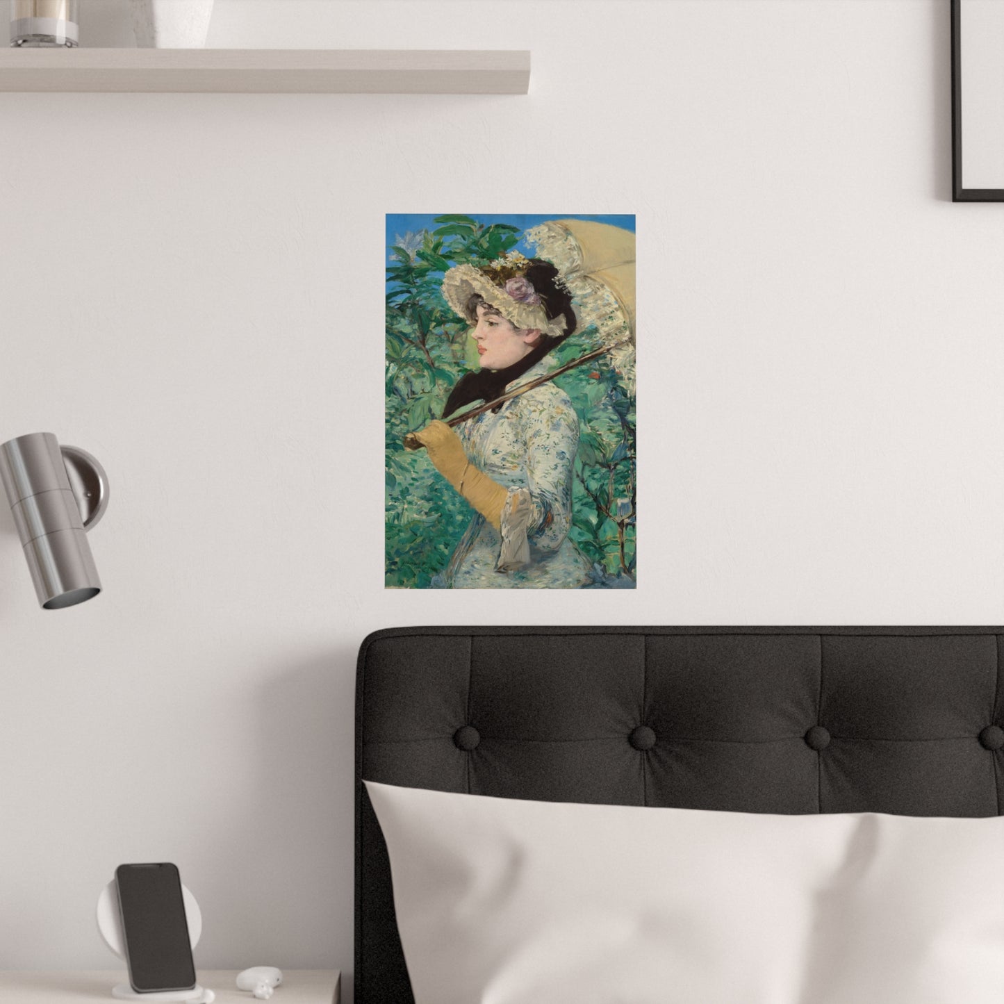 Edouard Manet's Jeanne Spring (1881) . Satin Poster Upscale Home Decor