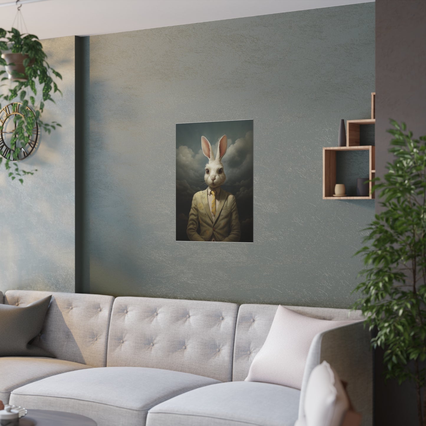 Easter GentBunny Surreal Rabbit Art Poster Modern Art