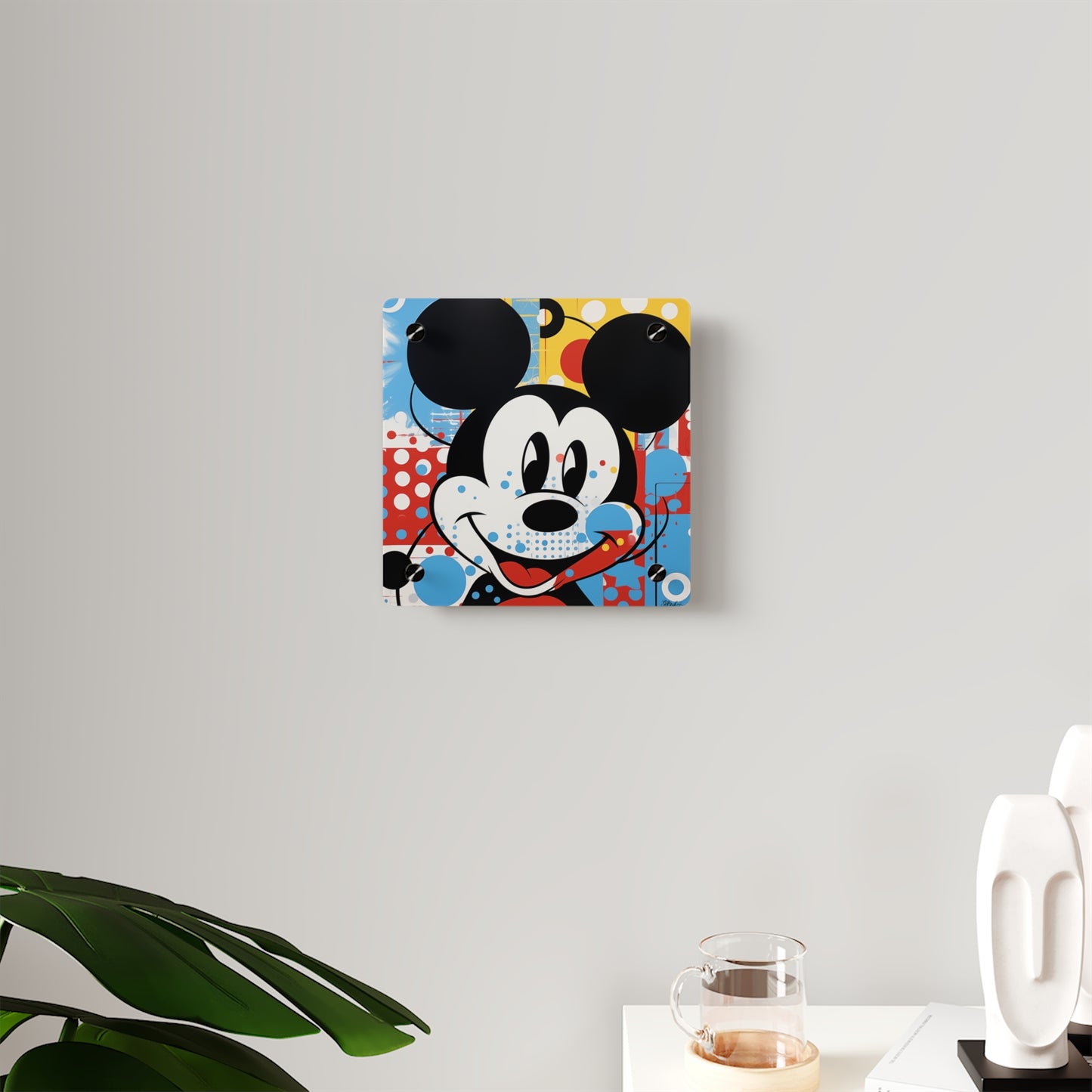 Pop Art Mickey Mouse on Acrylic Wall Art Panel