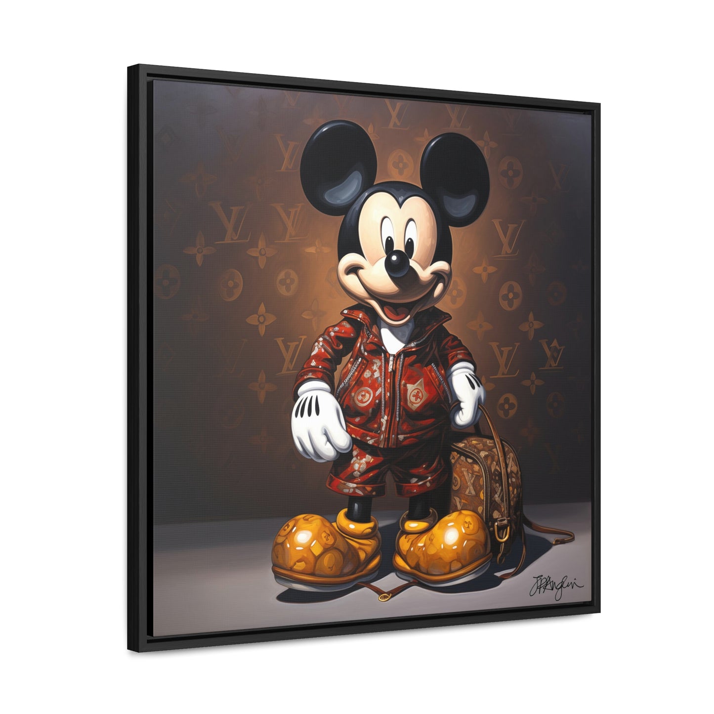 Pop Art Dapper Haute Couture Mickey Artwork Print on Canvas, in Gallery Frame