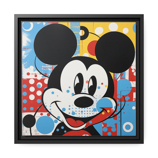 Pop Art Mickey Framed Fine Art Print, Matte Canvas, Black Frame