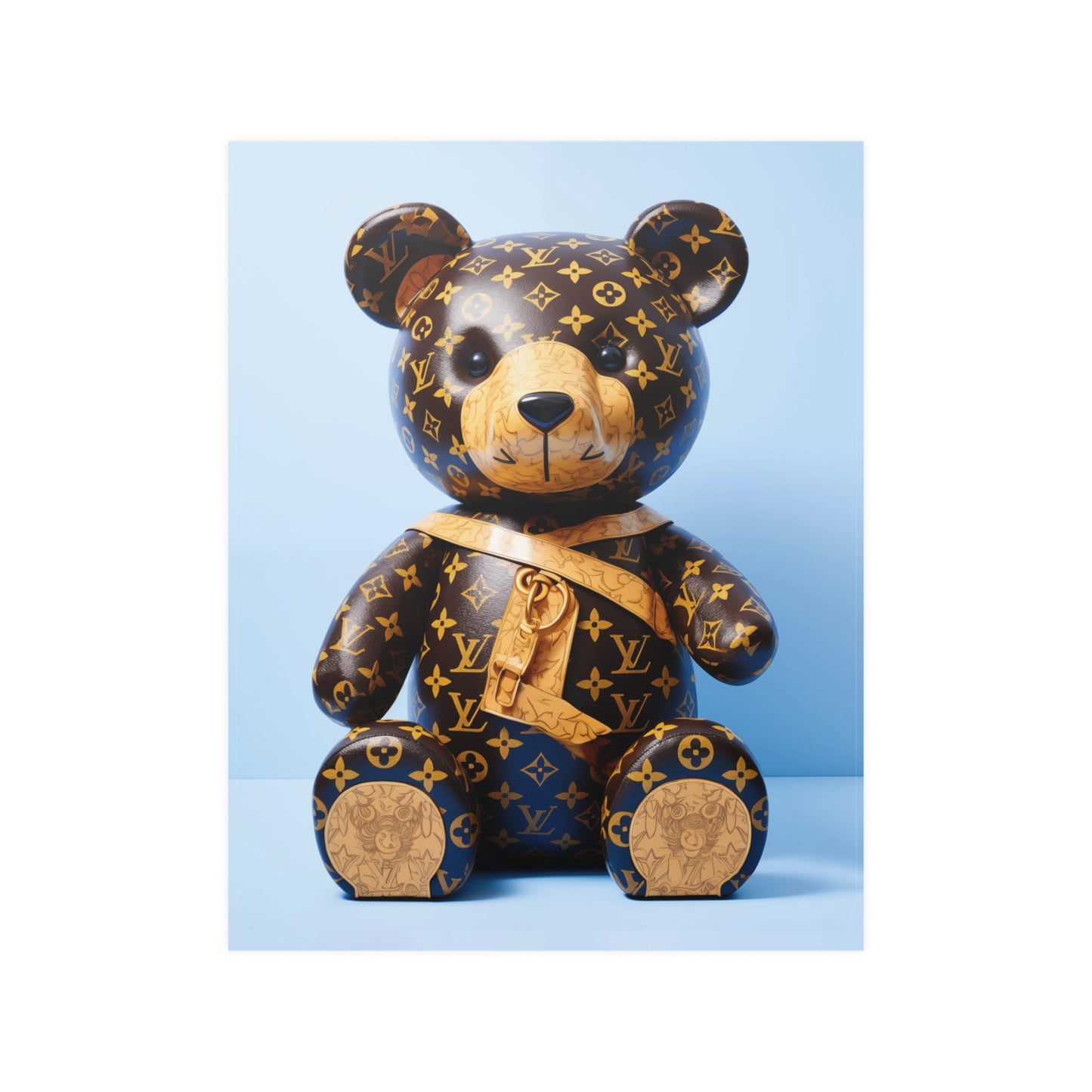 Hip Hop Bling Bling Bear Art Print Satin Poster Upscale Home Decor