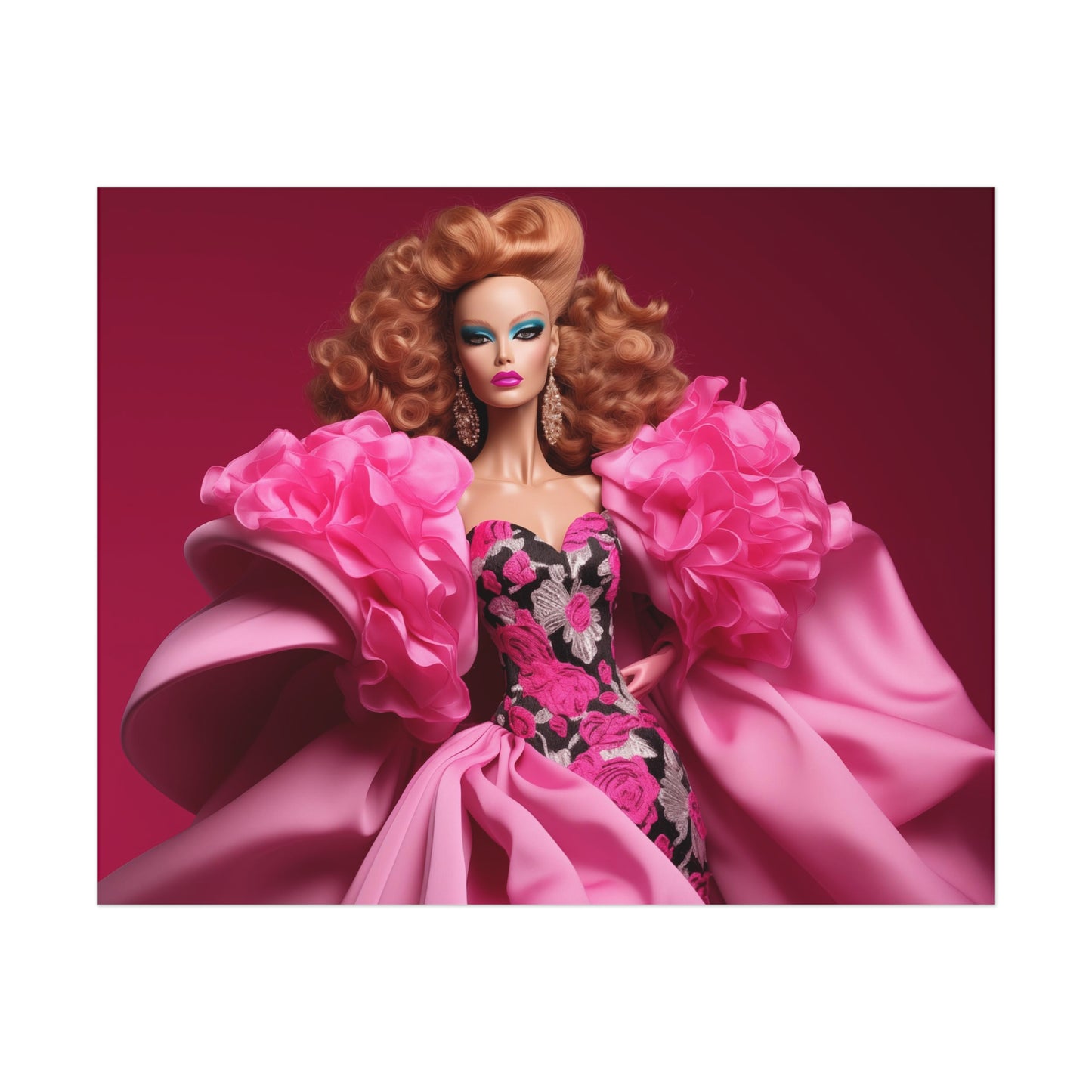 Pop Art Fashion Barbie at the Met Gala 2024 Modern Art print Matte Square Poster Art