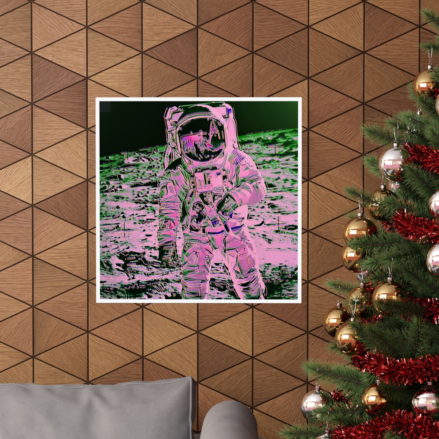 Pop Art Man on the Moon Astronaut Matte Square Poster Art, Warhol inspired Pop Art, Graffiti, Hip Hop