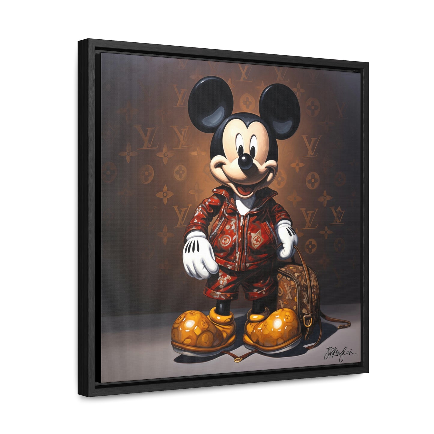 Pop Art Dapper Haute Couture Mickey Artwork Print on Canvas, in Gallery Frame