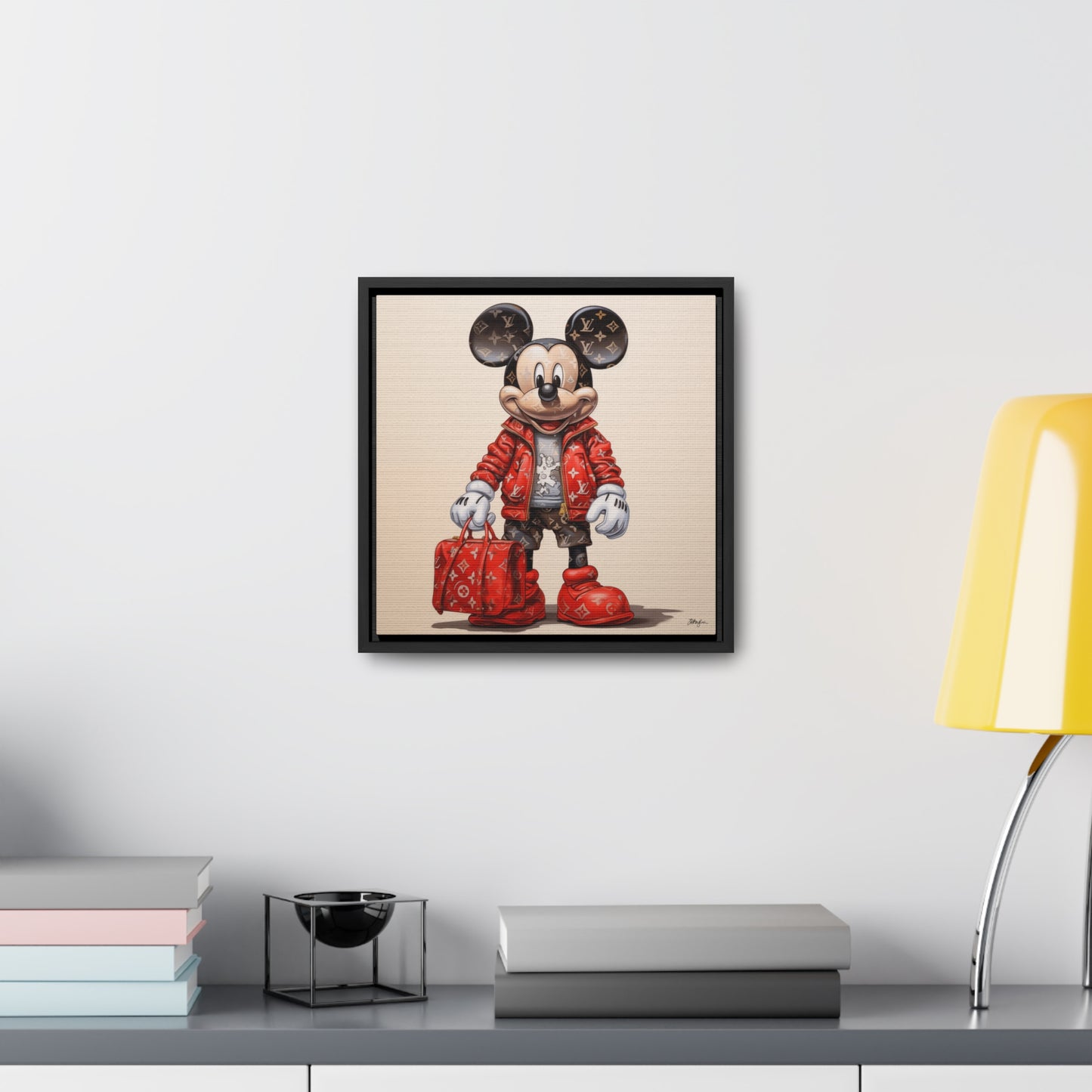 Pop Art XXL Haute Couture Mickey Artwork Print on Canvas, in Gallery Frame