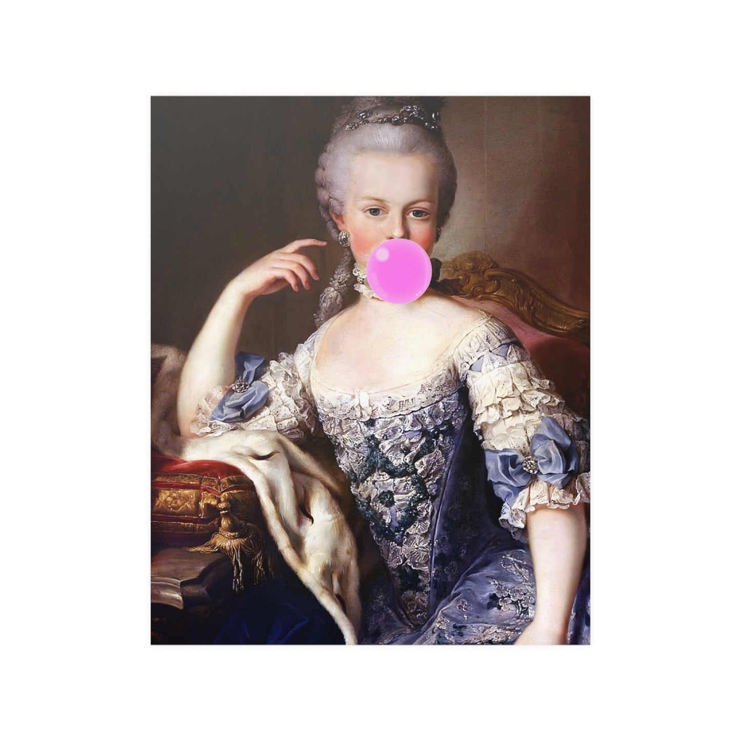 Marie Antoinette with Bubble Gum Pop Art Poster Wall Decor