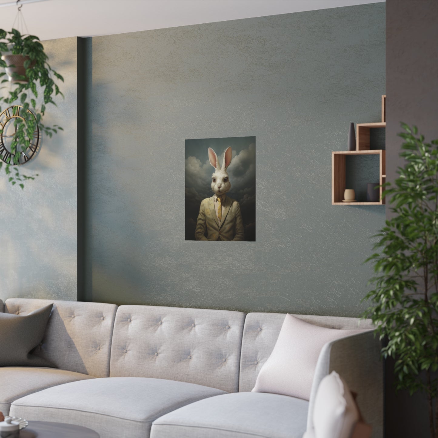 Easter GentBunny Surreal Rabbit Art Poster Modern Art