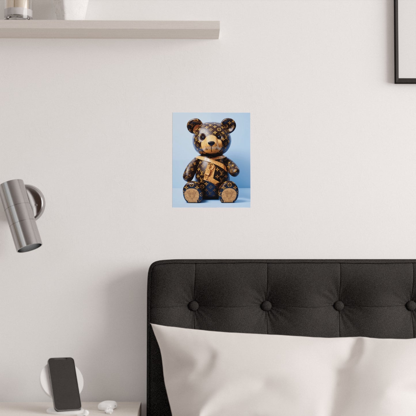 Hip Hop Bling Bling Bear Art Print Satin Poster Upscale Home Decor