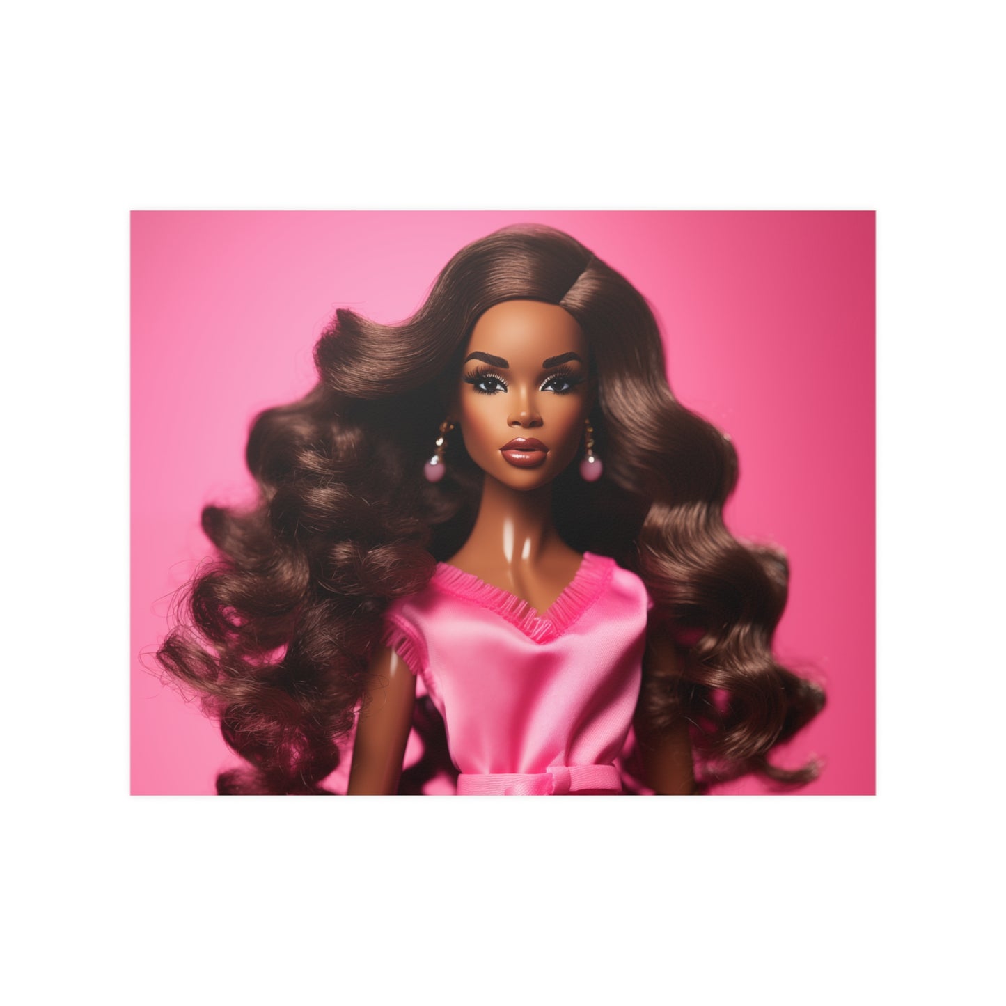 Glam Black Barbie Afro Barbie Art Print Poster