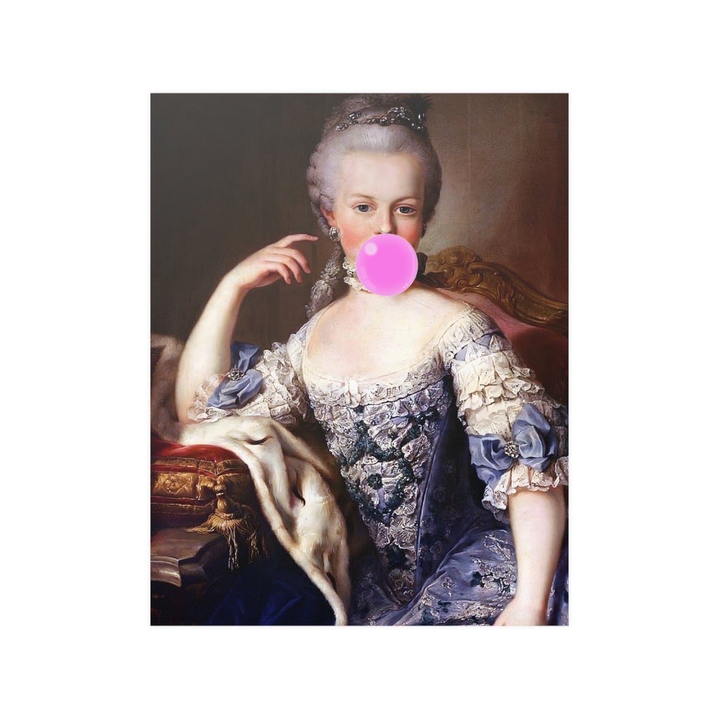 Marie Antoinette with Bubble Gum Pop Art Poster Wall Decor