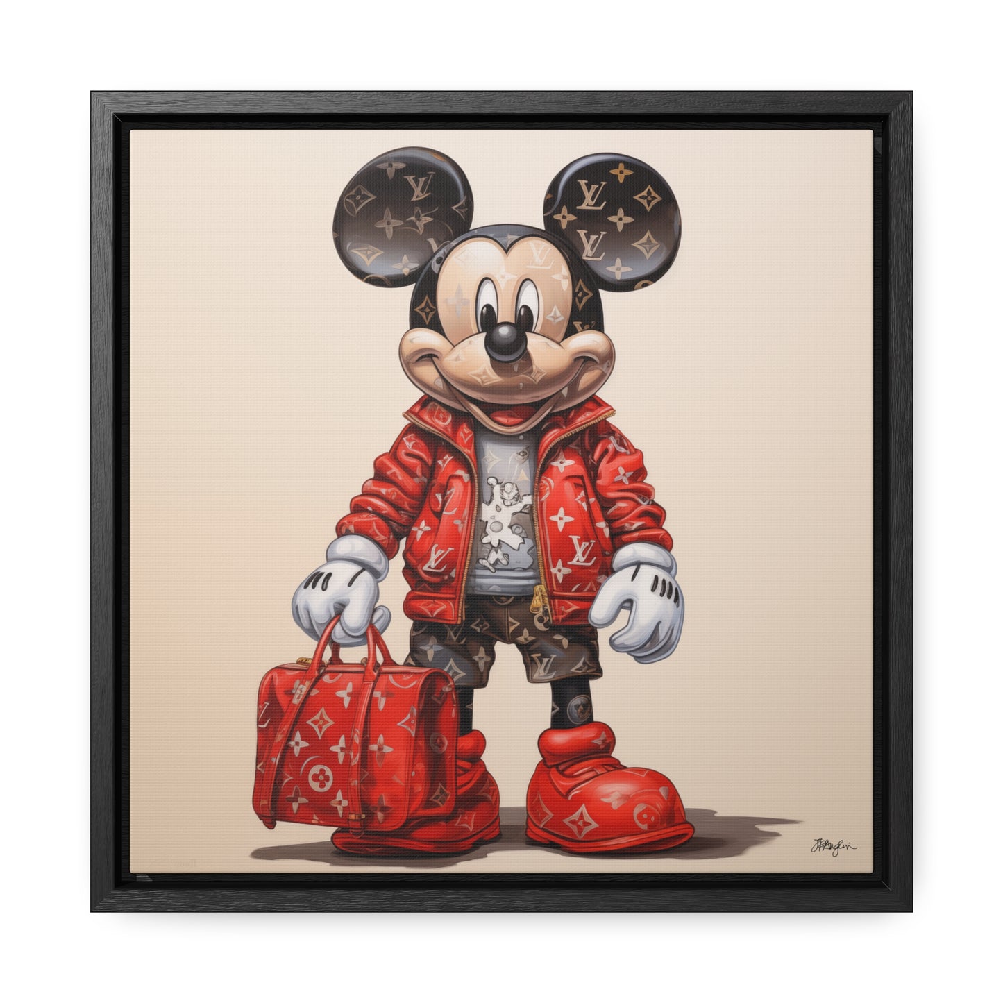 Pop Art XXL Haute Couture Mickey Artwork Print on Canvas, in Gallery Frame