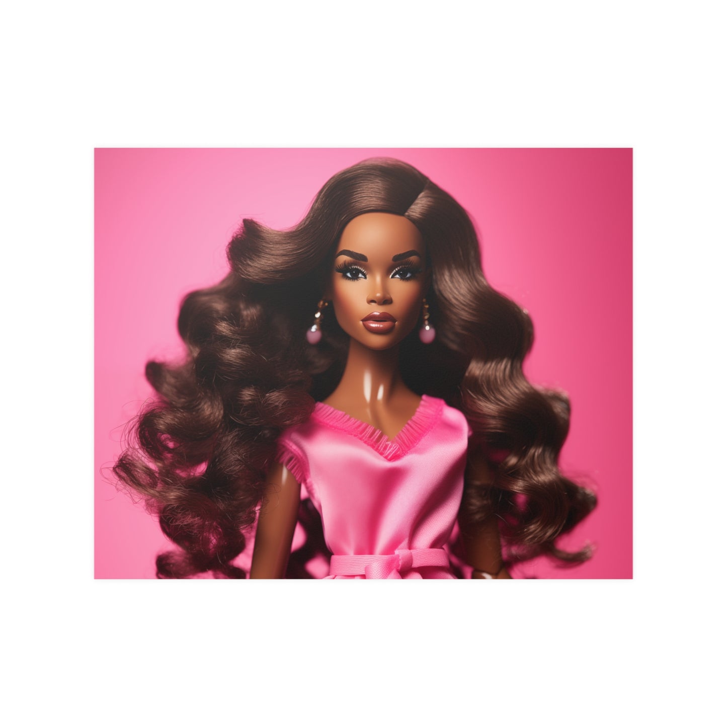 Glam Black Barbie Afro Barbie Art Print Poster