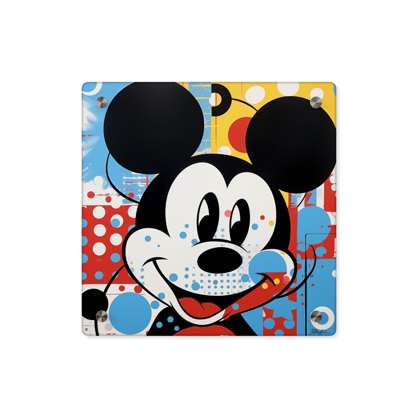 Pop Art Mickey Mouse on Acrylic Wall Art Panel