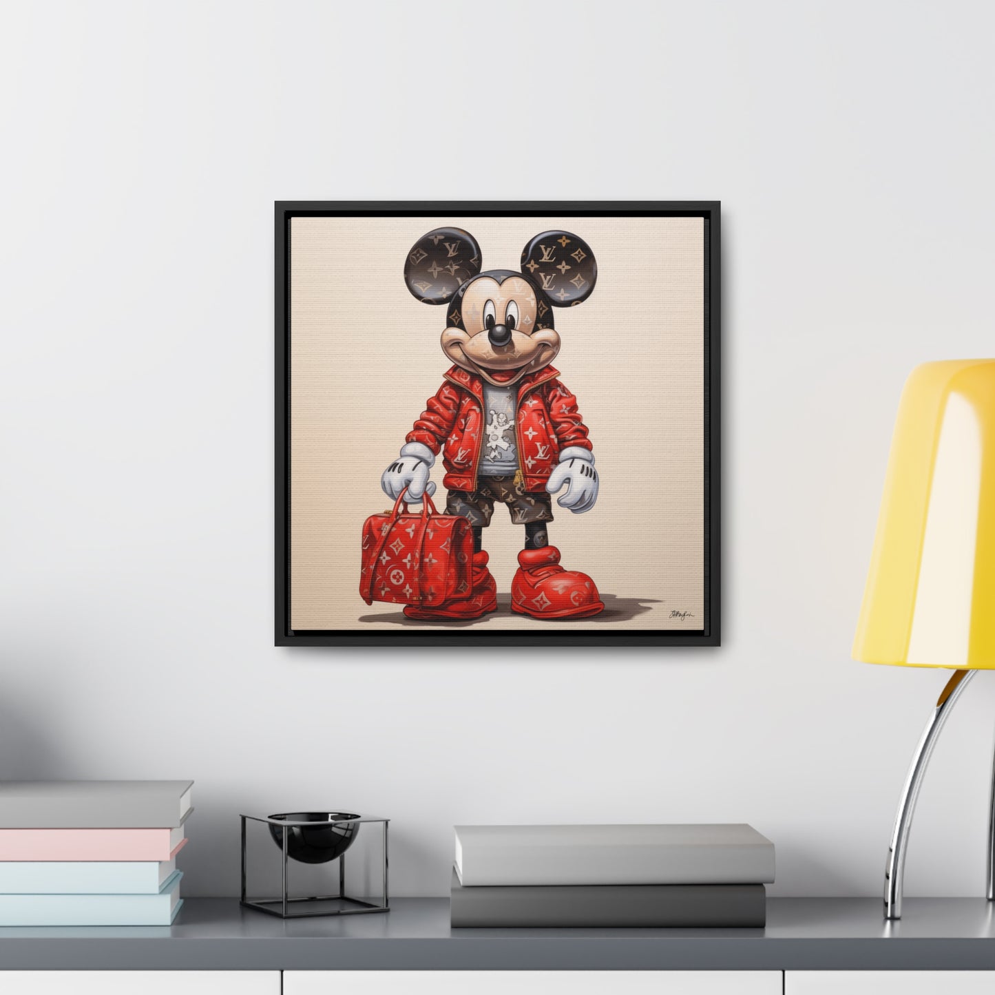 Pop Art XXL Haute Couture Mickey Artwork Print on Canvas, in Gallery Frame