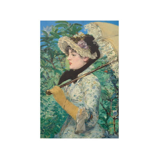 Edouard Manet's Jeanne Spring (1881) . Satin Poster Upscale Home Decor