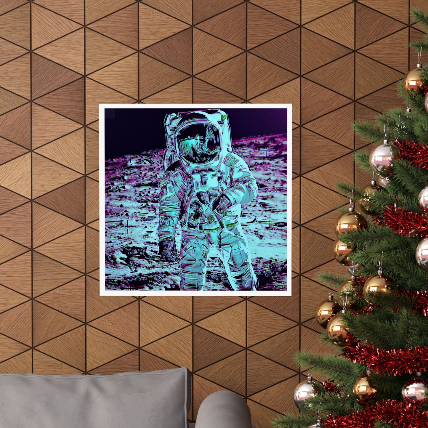 Pop Art Man on the Moon Astronaut Matte Square Poster Art, Warhol inspired Pop Art, Graffiti, Hip Hop