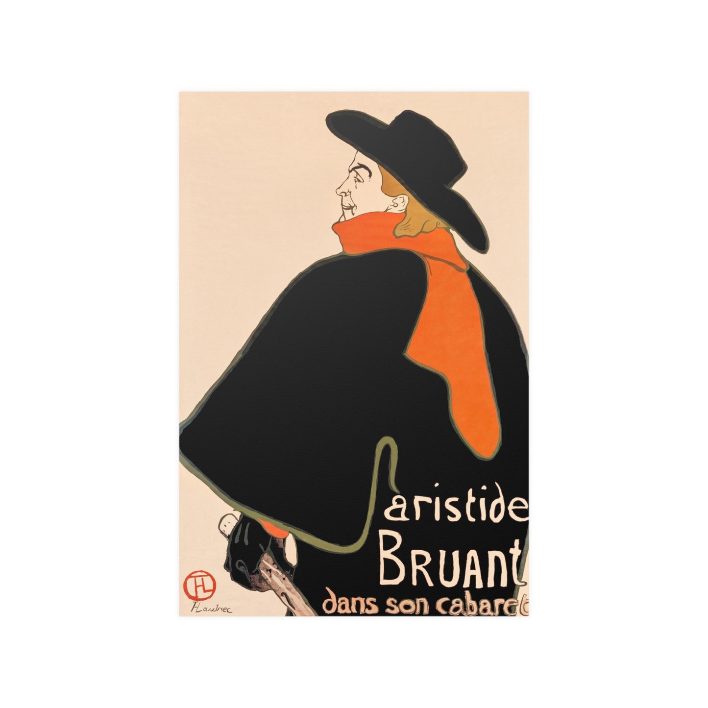 Toulouse Lautrec Aristide Bruant Satin Art Poster Upscale Home Decor