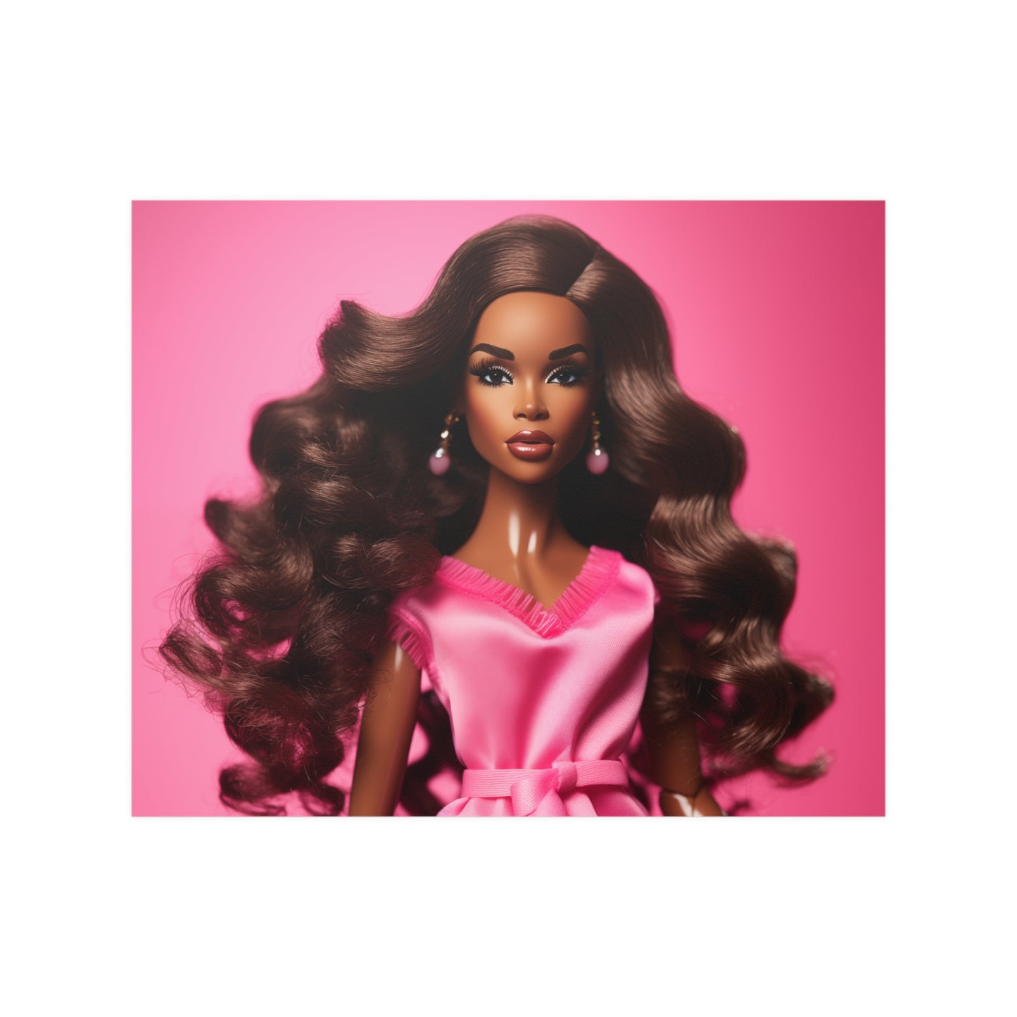 Glam Black Barbie Afro Barbie Art Print Poster