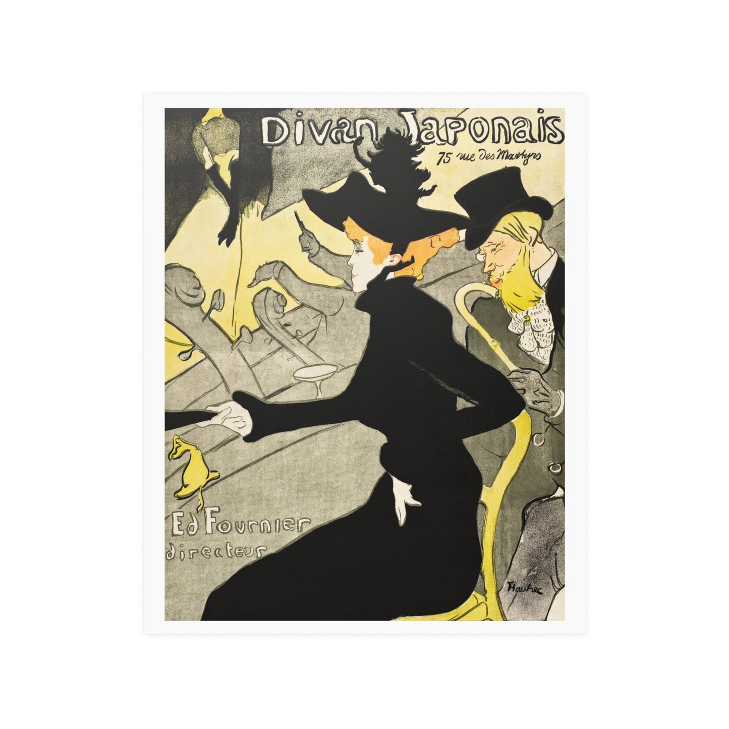 Toulouse Lautrec Divan Japonais Satin Art Poster Upscale Home Decor