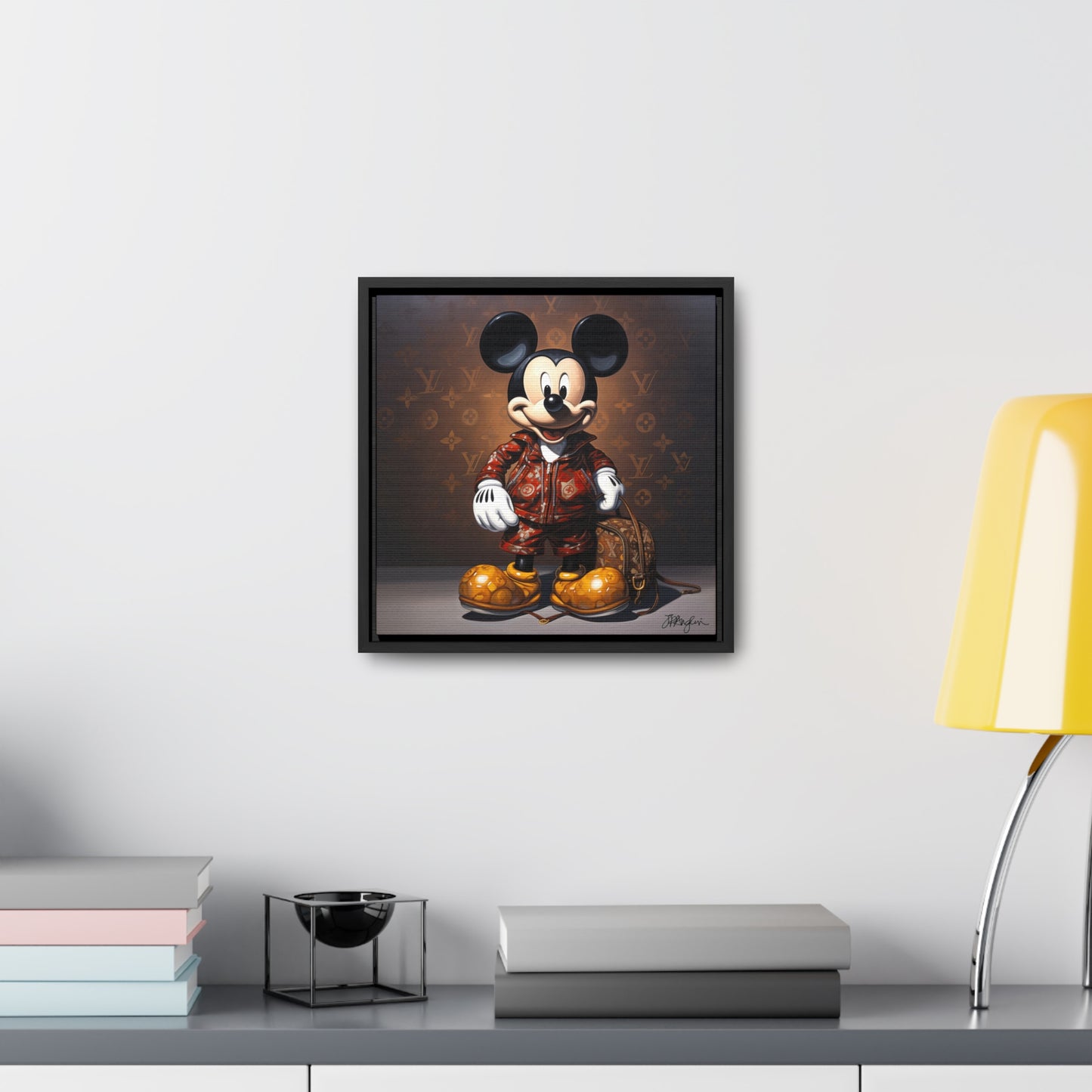 Pop Art Dapper Haute Couture Mickey Artwork Print on Canvas, in Gallery Frame