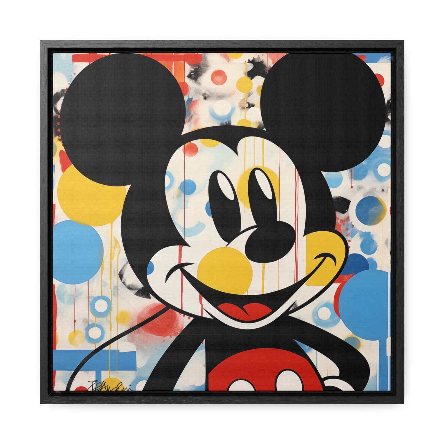 Pop Art Mickey Mouse Gallery Canvas Wrap, Square Frame, Multiple Sizes