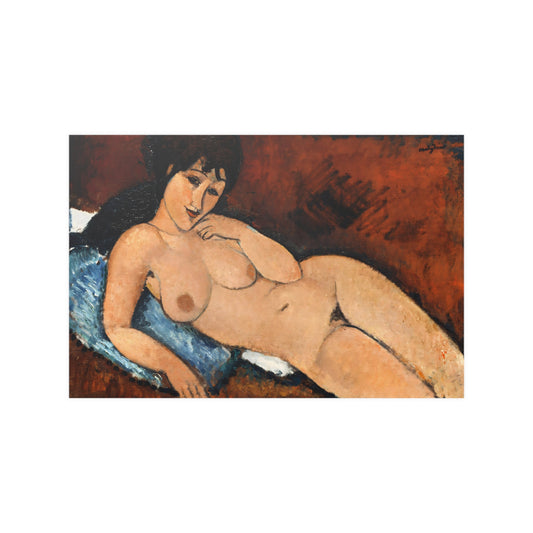 Nude on a Blue Cushion (1917) by Amedeo Modigliani Fine Art Print in Multiple Sizes