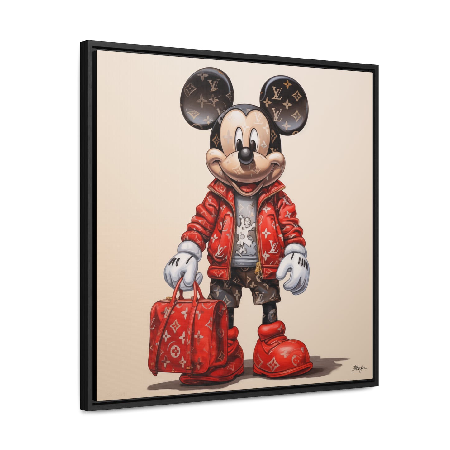 Pop Art XXL Haute Couture Mickey Artwork Print on Canvas, in Gallery Frame