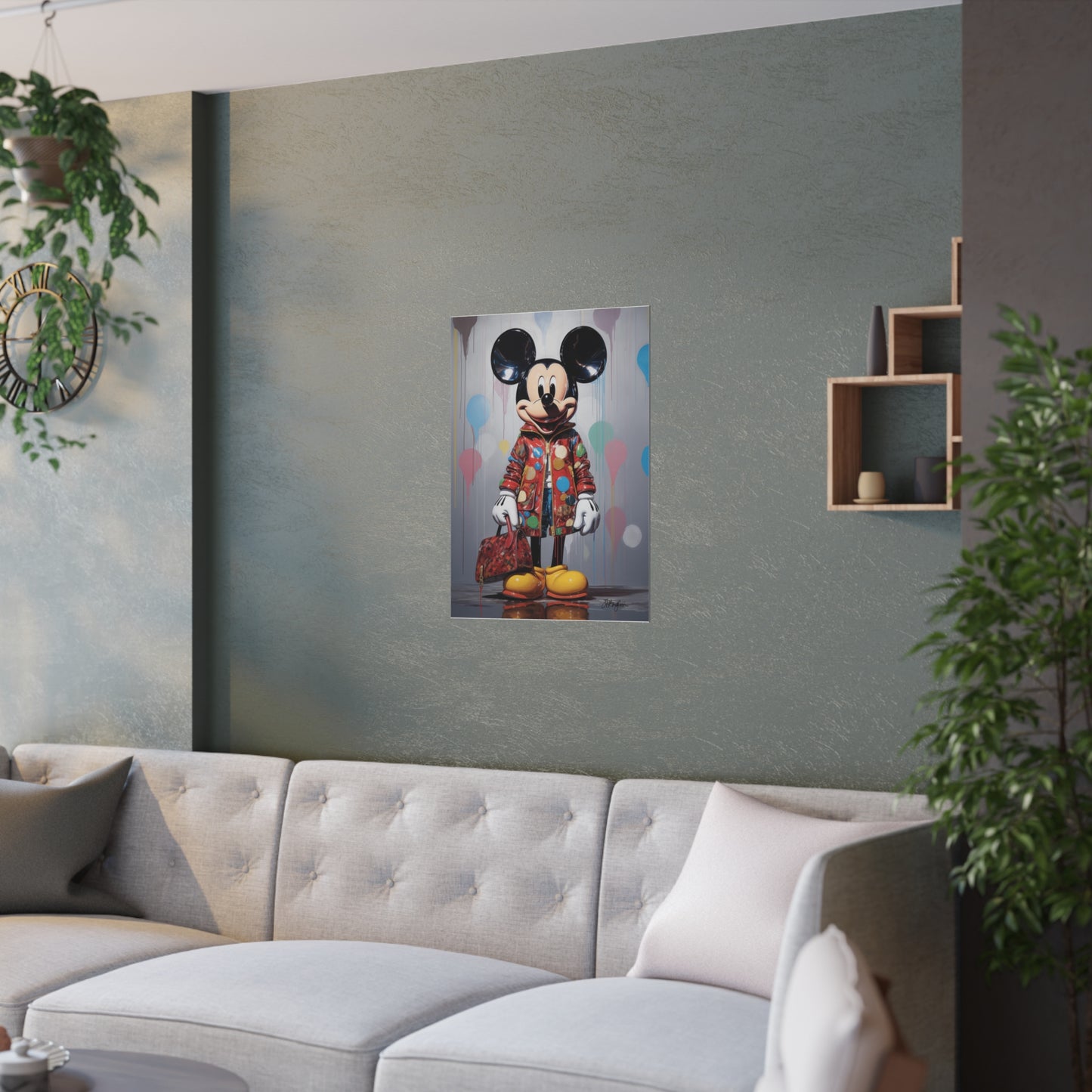 Luxe Mickey Pop Art Satin Poster Art Print Upscale Home Decor