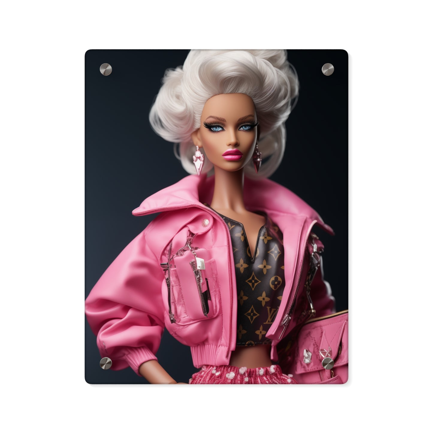 Pop Art Ultra Glam Barbie Acrylic Wall Art Panel in Multiple Sizes