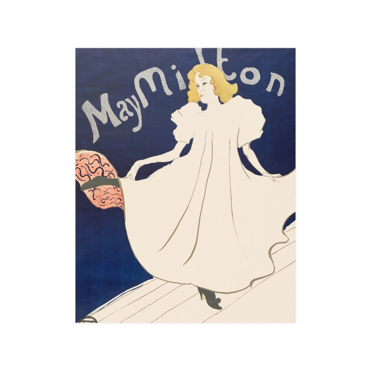 May Milton (1895), Henri de Toulouse-Lautrec Satin Poster Upscale Home Decor