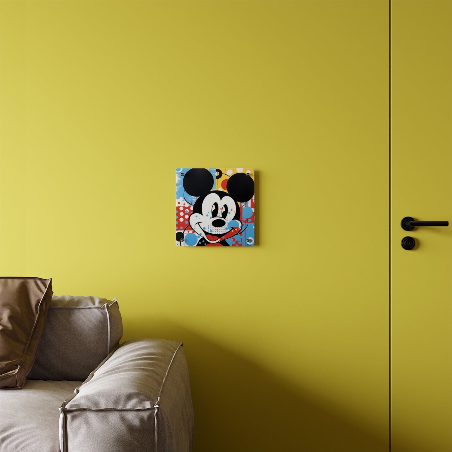 Pop Art Mickey Mouse on Acrylic Wall Art Panel