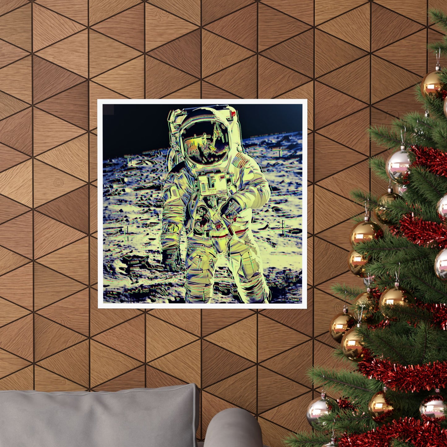 Pop Art Man on the Moon Astronaut Matte Square Poster Art, Warhol inspired Pop Art, Graffiti, Hip Hop