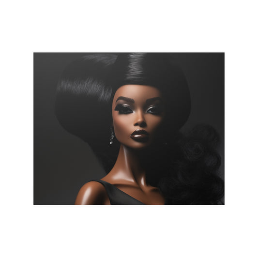 Glam Black Barbie Afro Barbie Art Print Poster