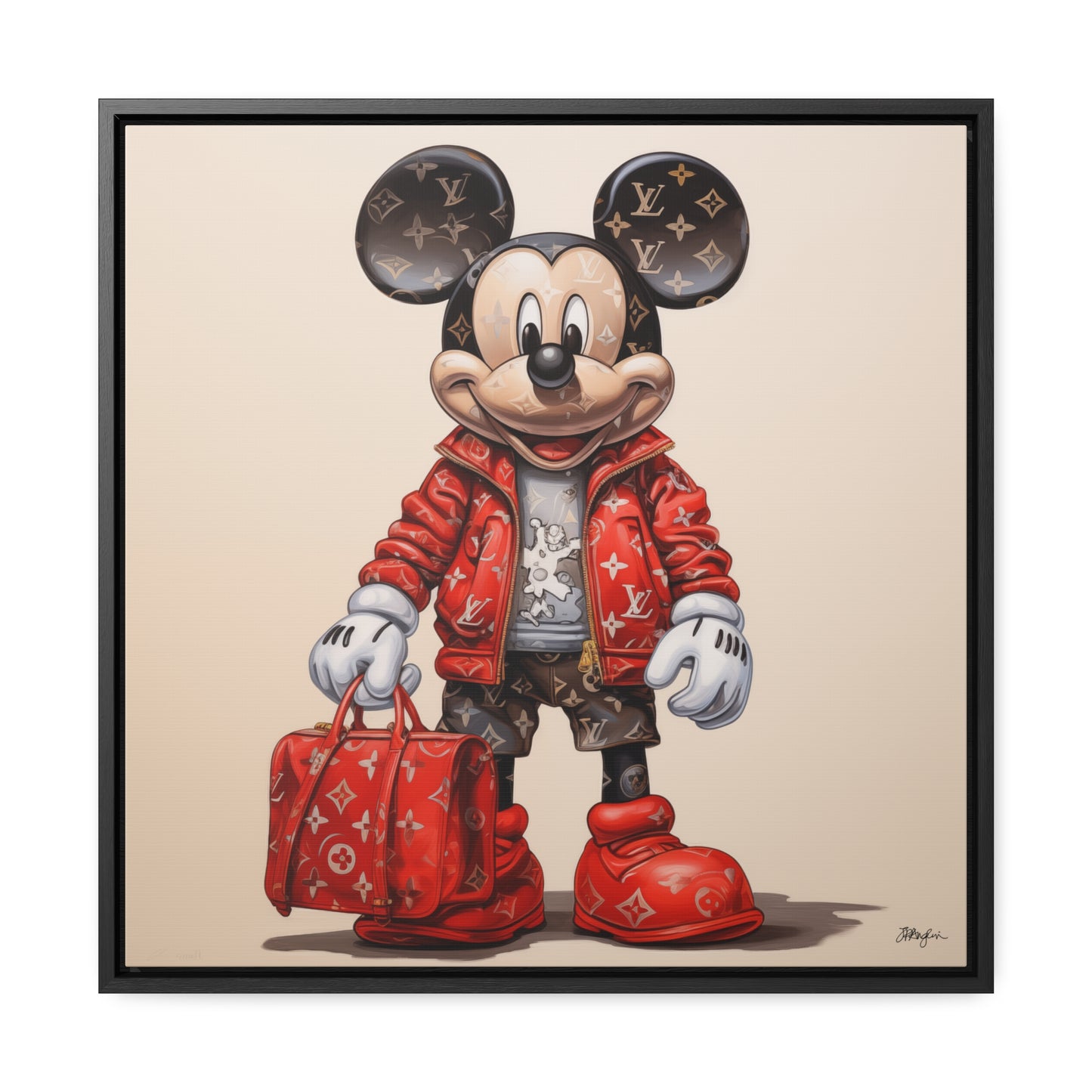 Pop Art XXL Haute Couture Mickey Artwork Print on Canvas, in Gallery Frame