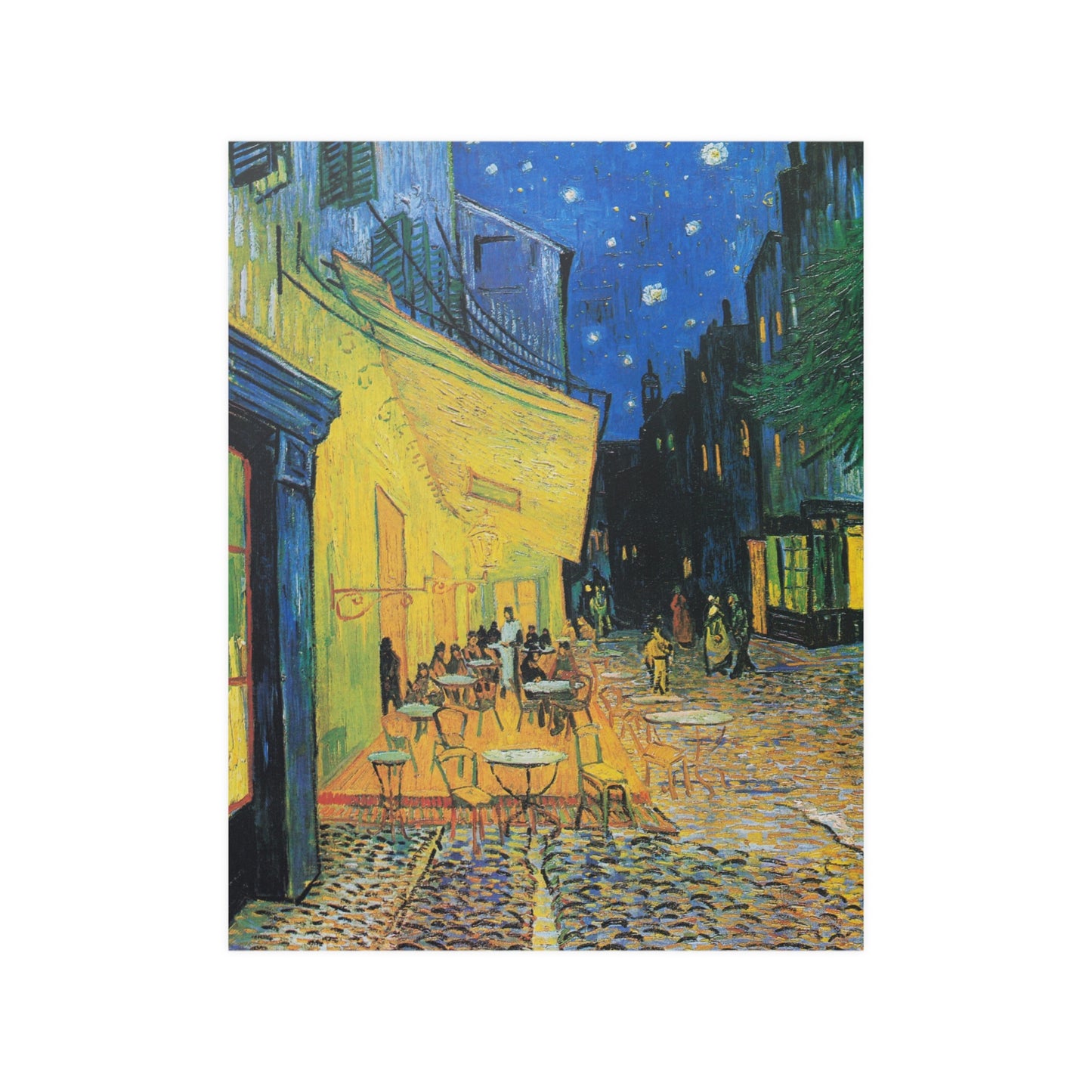 Vincent van Gogh's Café Terrace at Night (1888) Satin Poster Upscale Home Decor