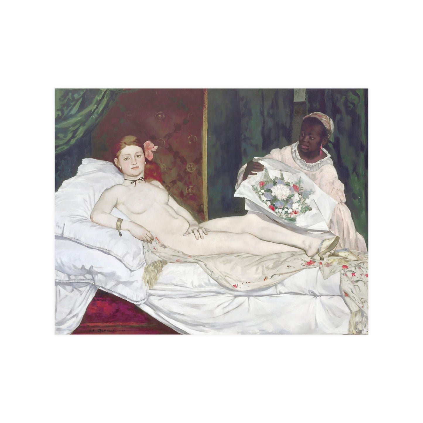 Edouard Manet's Olympia (1863) Satin Art Poster (210gsm)