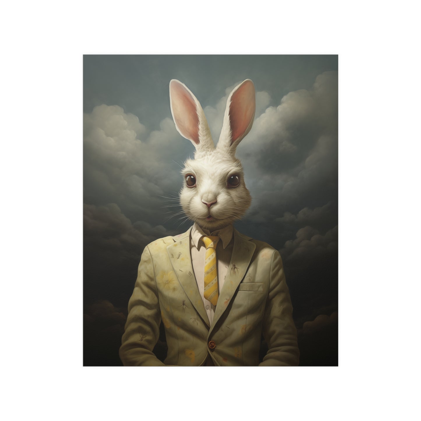 Easter GentBunny Surreal Rabbit Art Poster Modern Art