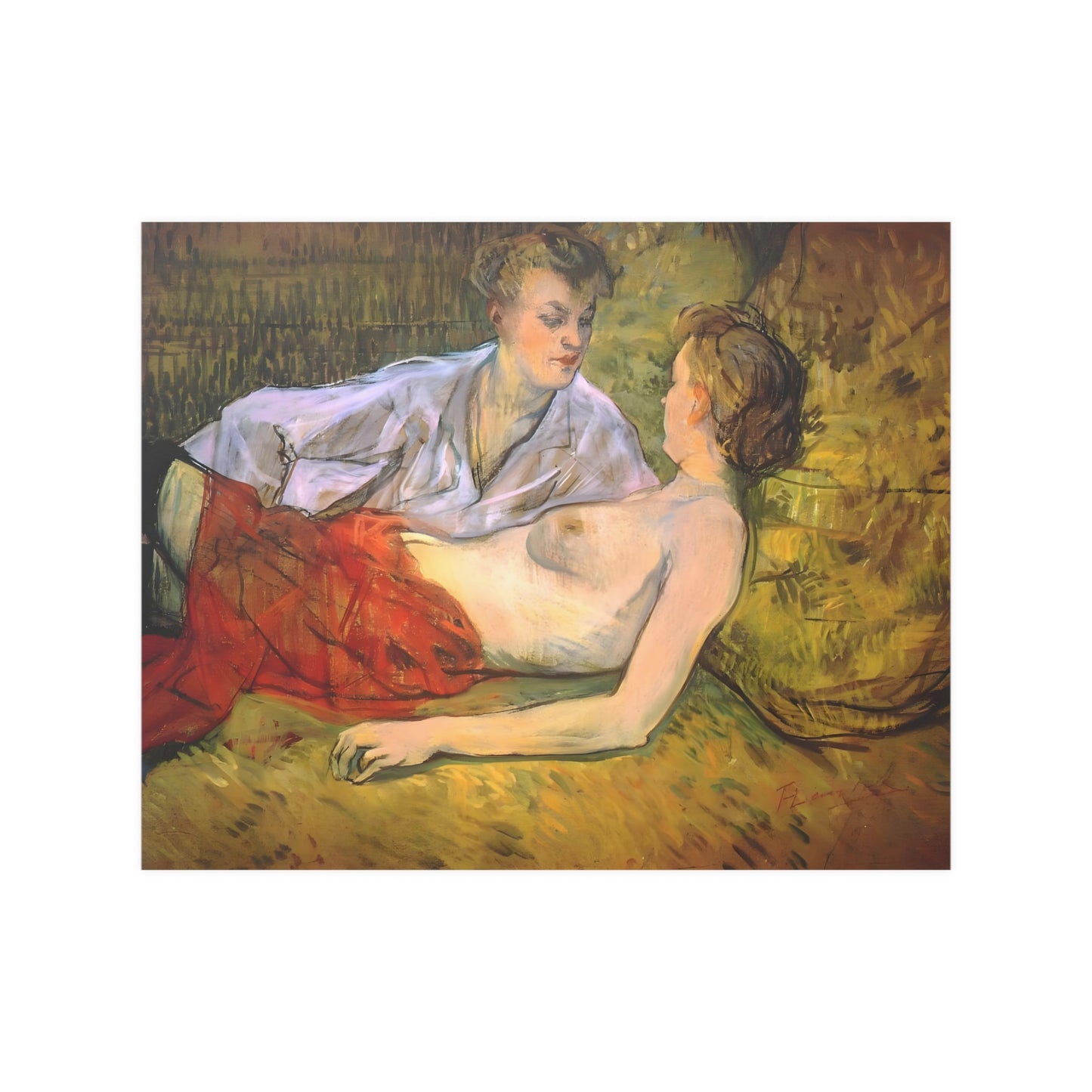 Les deux amies (The Two Friends/Girlfriends) 1894 by Henri-Toulouse-Lautrec, Fine Art Print in Multiple Sizes