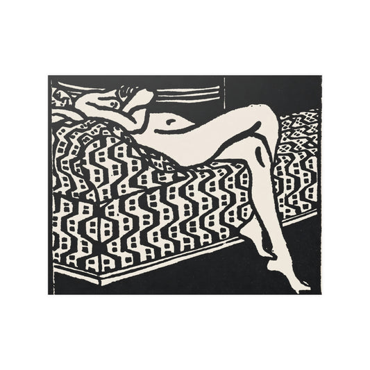 Nude Girl Lying on a Sofa (1905) by Ernst Ludwig Kirchner Fine Art Print Poster Wall Decor