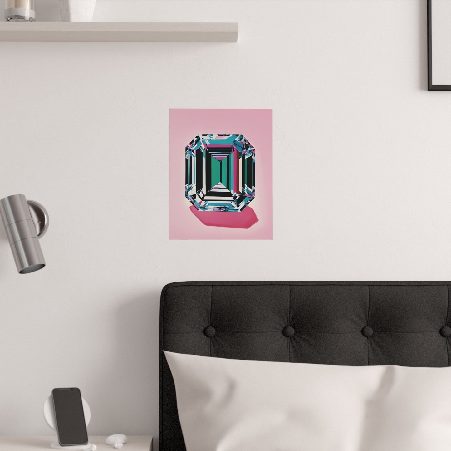 Pop Art Emerald Diamond Satin Poster Upscale Home Decor