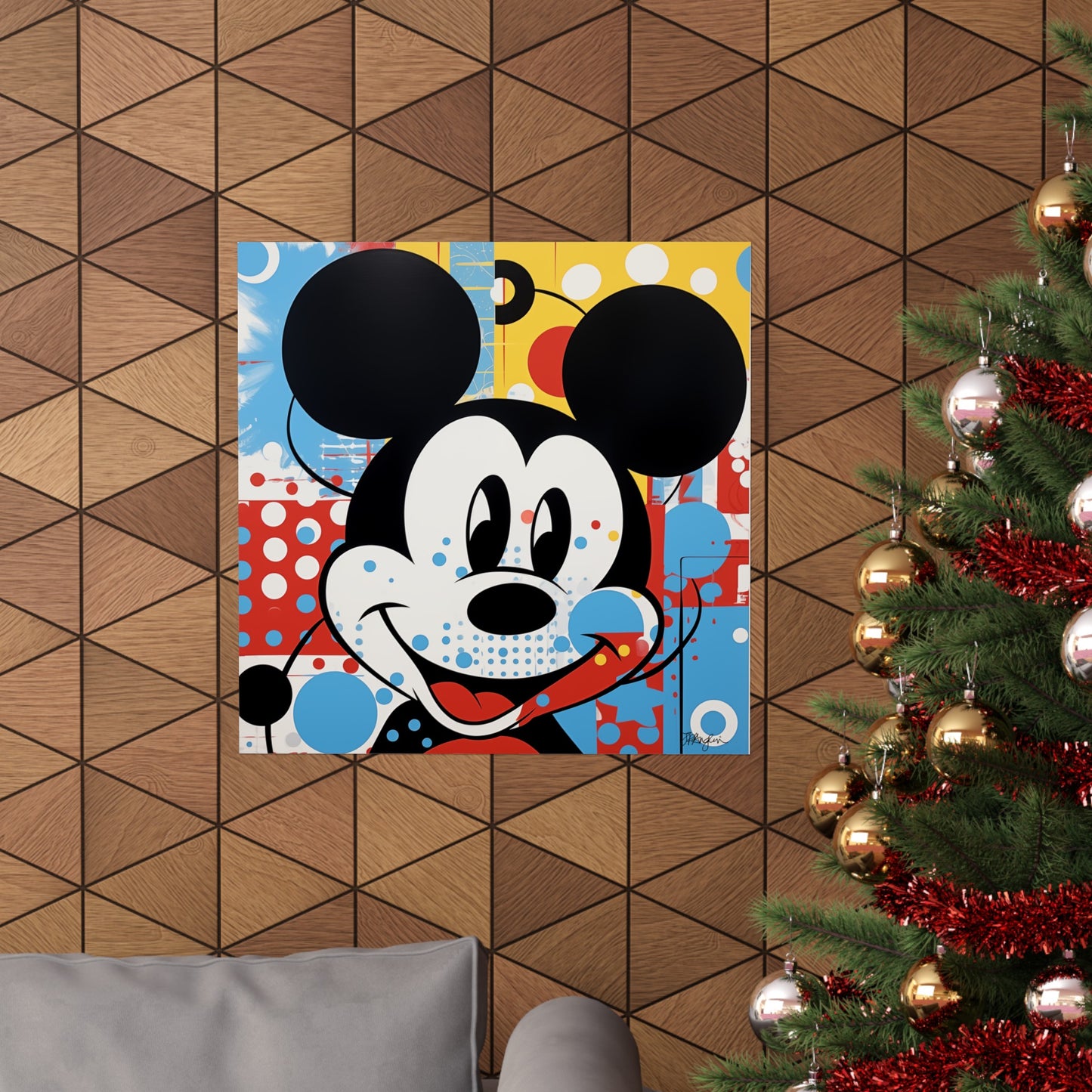 Pop Art Mickey Mouse Matte Square Poster Wall Art in Multiple Sizes Pop Home Wall Decor