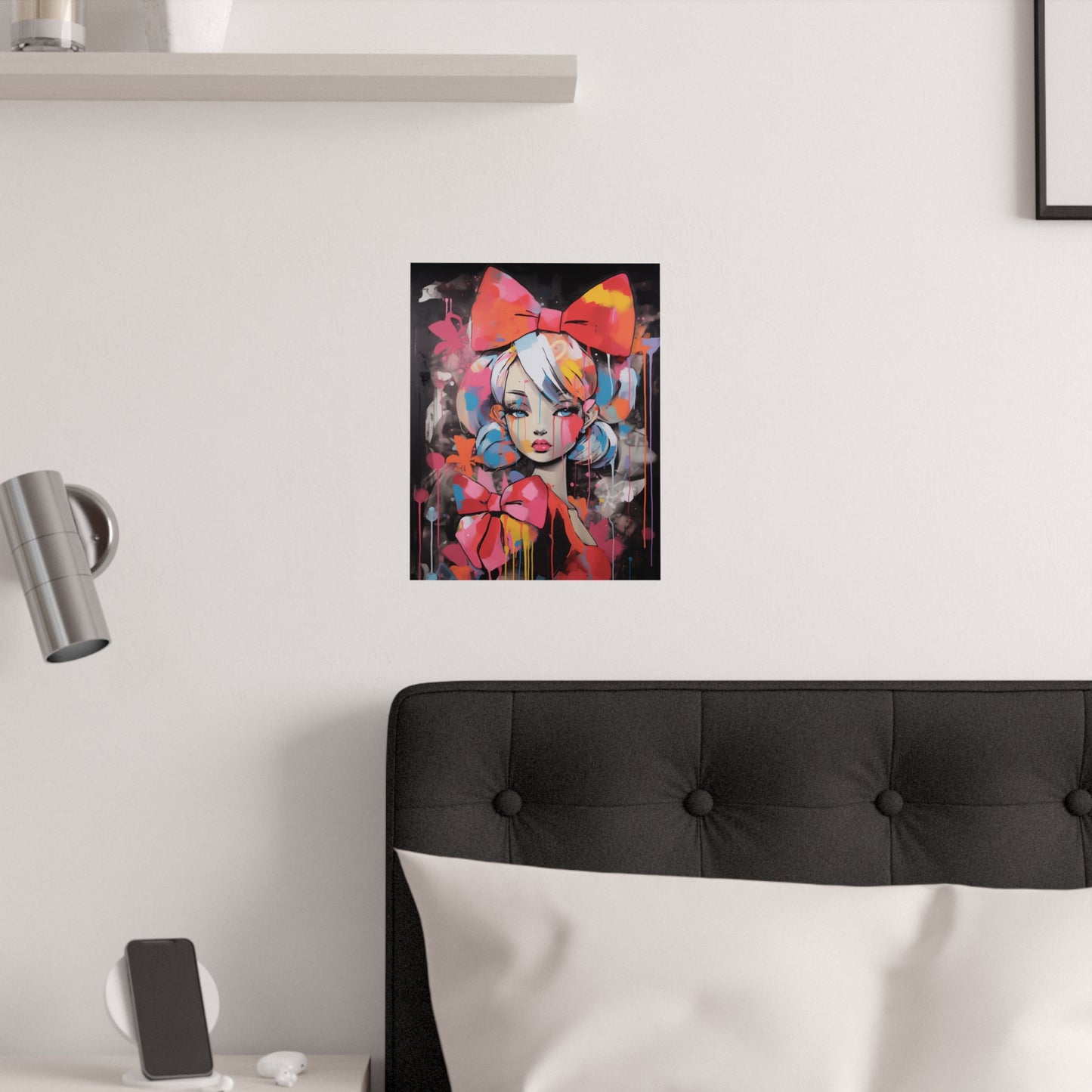 Pop Art Barbie Graffiti Art Print Satin Poster Upscale Home Decor