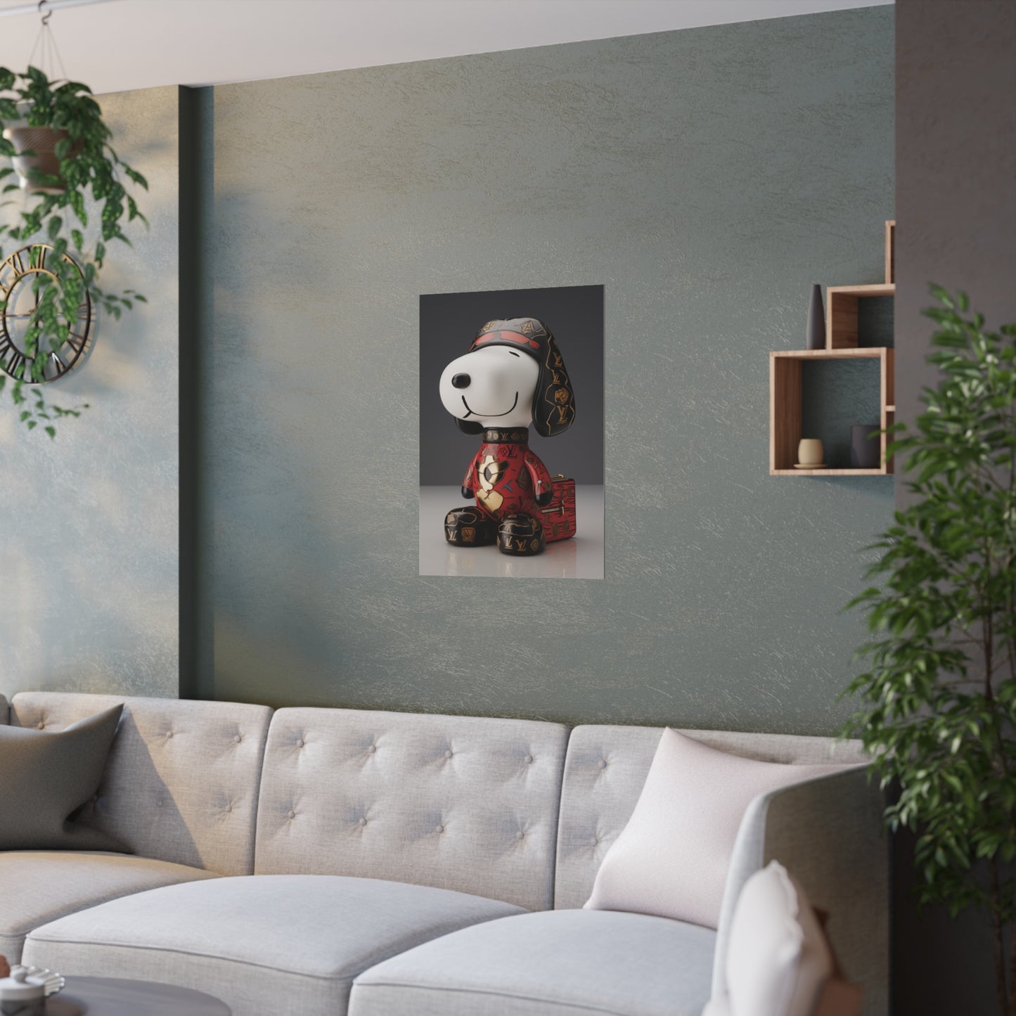 Hip Hop Pop Art Luxe Snoopy Satin Art Poster Upscale Home Decor