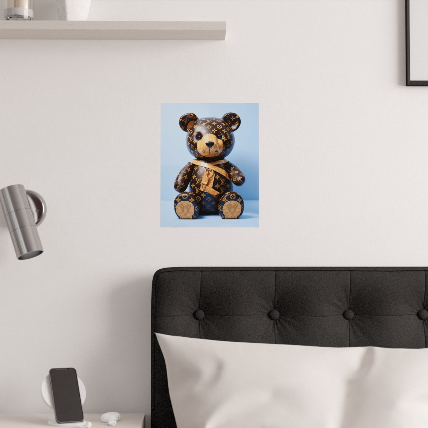 Hip Hop Bling Bling Bear Art Print Satin Poster Upscale Home Decor