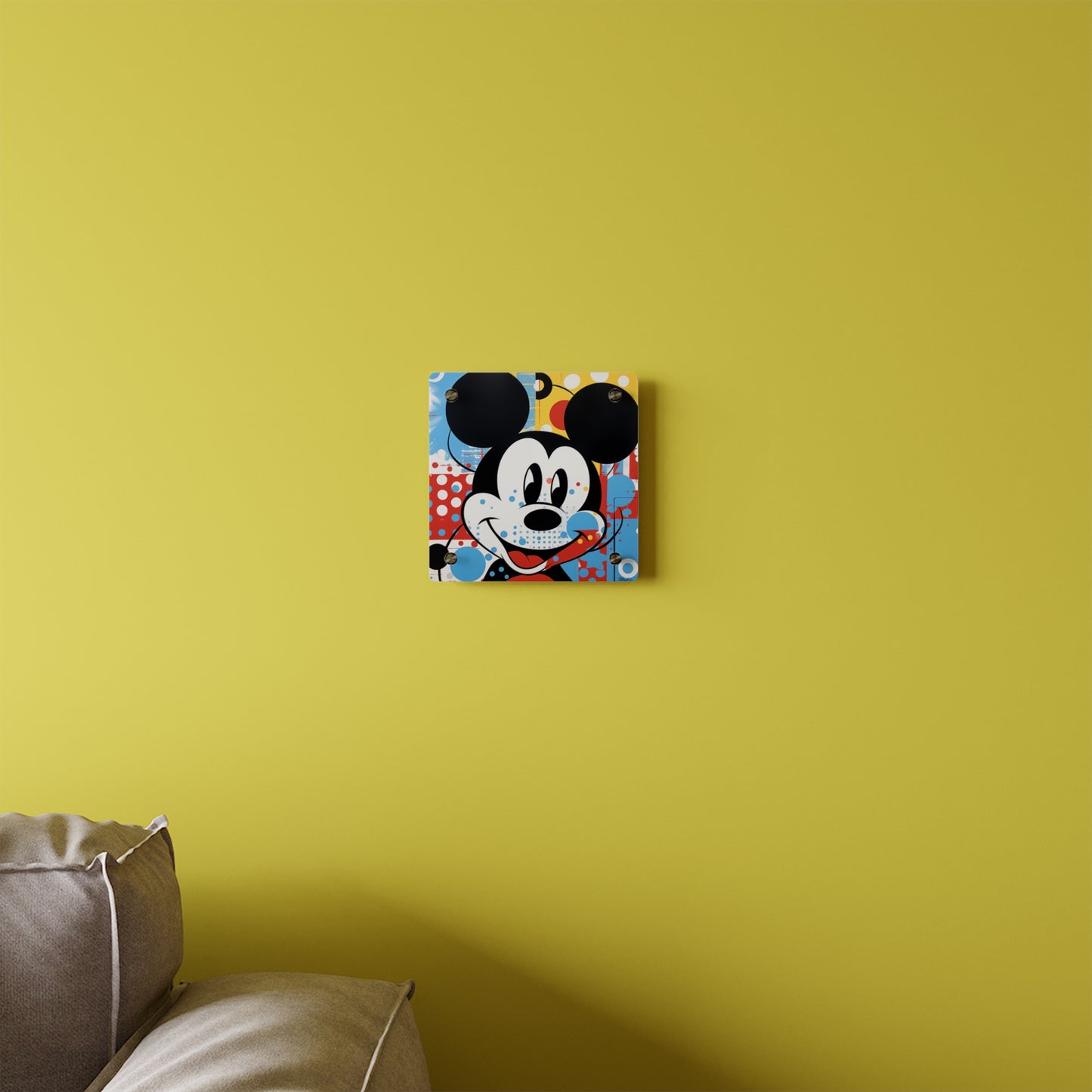 Pop Art Mickey Mouse on Acrylic Wall Art Panel