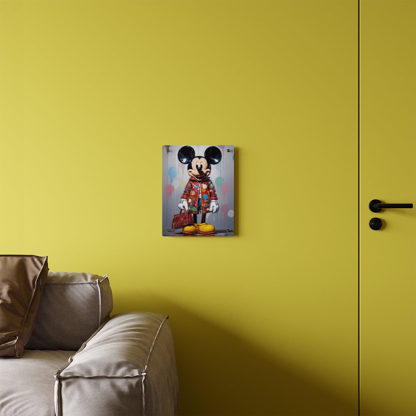 Pop Art Louis Vuitton Mickey Mouse Mashup Acrylic Wall Art Panel