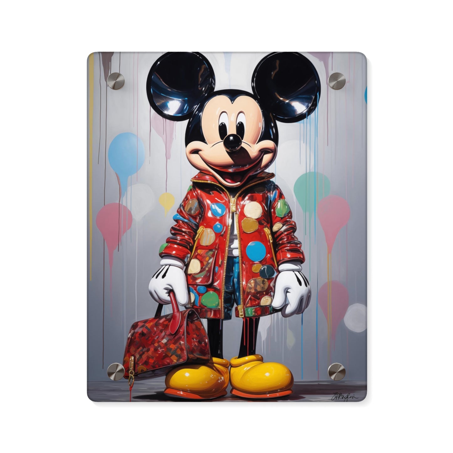 Pop Art Louis Vuitton Mickey Mouse Mashup Acrylic Wall Art Panel