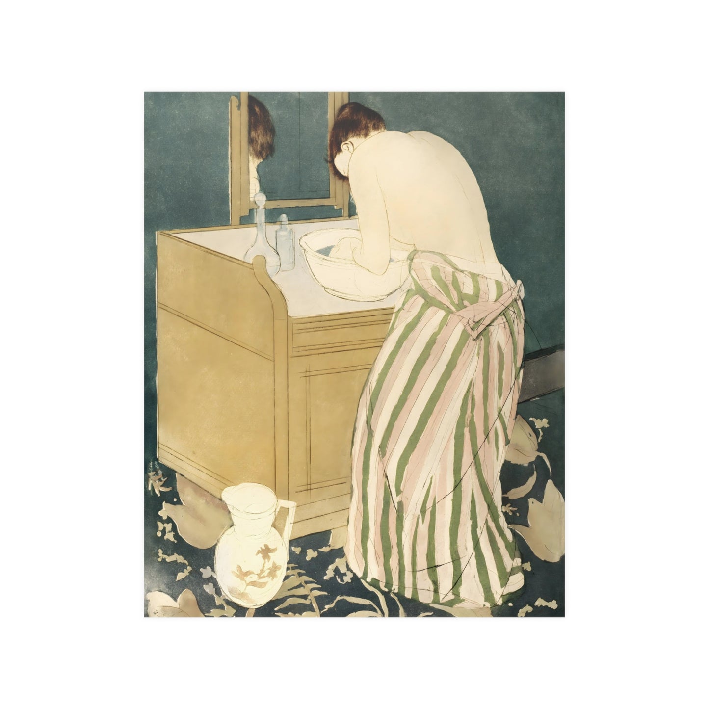 Woman Bathing (1890-1891) by Mary Cassatt Fine Art Print in Multiple Sizes