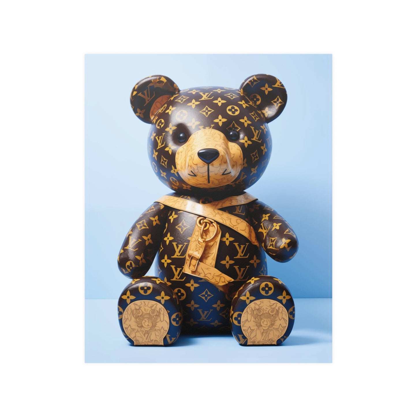 Hip Hop Bling Bling Bear Art Print Satin Poster Upscale Home Decor